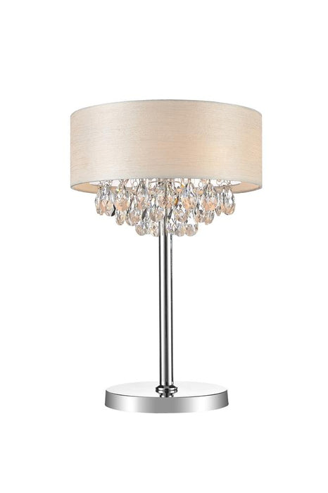 CWI Lighting Dash 3 Light Table Lamp With Chrome Finish Model: 5443T14C (OFF WHITE)