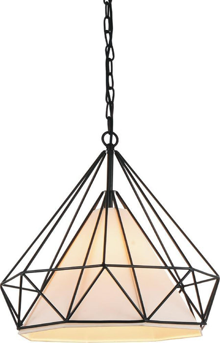 CWI Lighting Diamond 1 Light Down Pendant With Black Finish Model: 9600P15-1-101