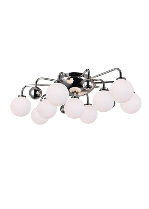 CWI Lighting Element 9 Light Flush Mount With Polished Nickel Model: 1125C24-9-613