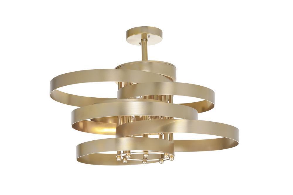 CWI Lighting Elizabetta 3 Light Flush Mount With Gold Leaf Finish Model: 1068C20-3-620