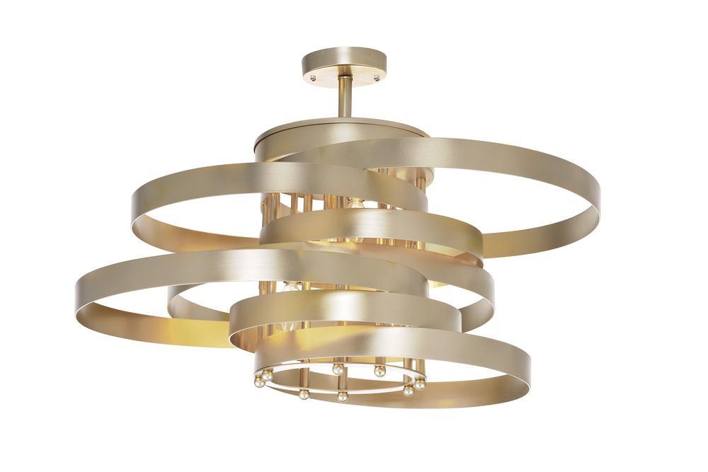 CWI Lighting Elizabetta 5 Light Flush Mount With Gold Leaf Finish Model: 1068C28-5-620