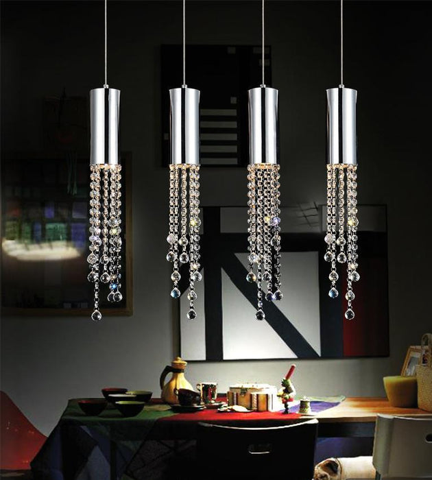 CWI Lighting Extended 4 Light Multi Light Pendant With Chrome Model: 5081P30C-RC