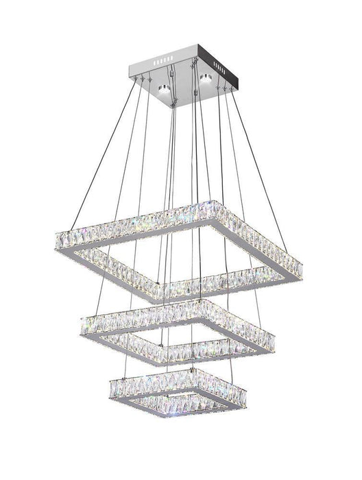 CWI Lighting Florence LED Chandelier With Chrome Finish Model: 5635P21ST-3S (CLEAR)