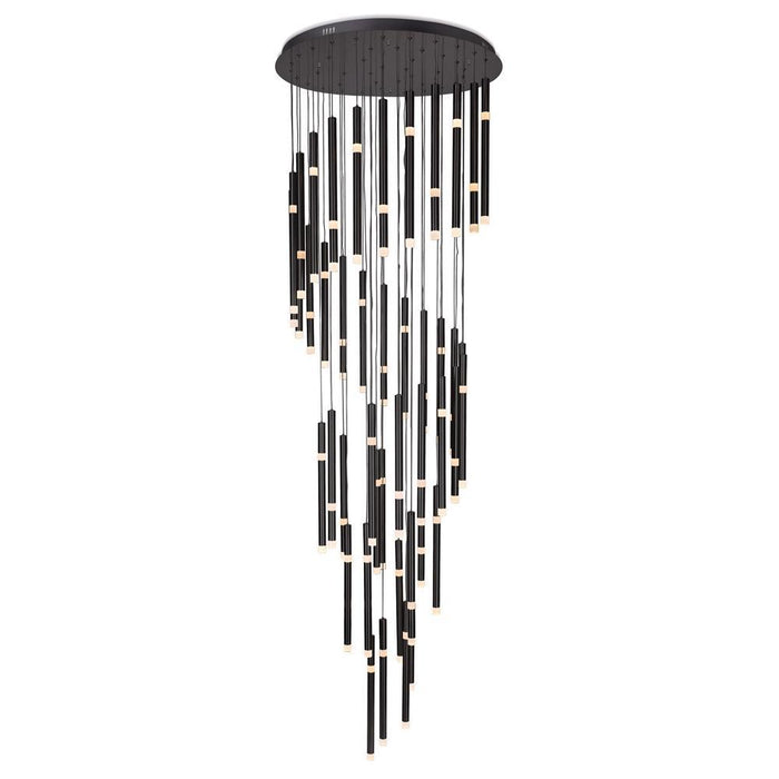 CWI Lighting Flute 54 Light LED Chandelier With Black Finish Model: 1262P30-54-101