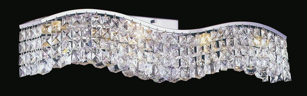 CWI Lighting Glamorous 5 Light Vanity Light With Chrome Finish Model: 8004W30C-B (CLEAR)