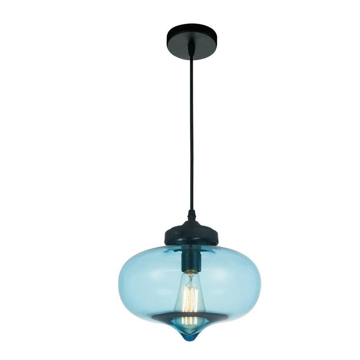 CWI Lighting Glass 1 Light Down Mini Pendant With Transparent Model: 5570P11 - BLUE