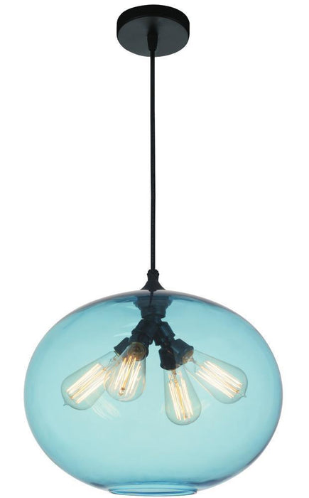 CWI Lighting Glass 4 Light Down Pendant With Transparent Blue Model: 5553P16 -BLUE