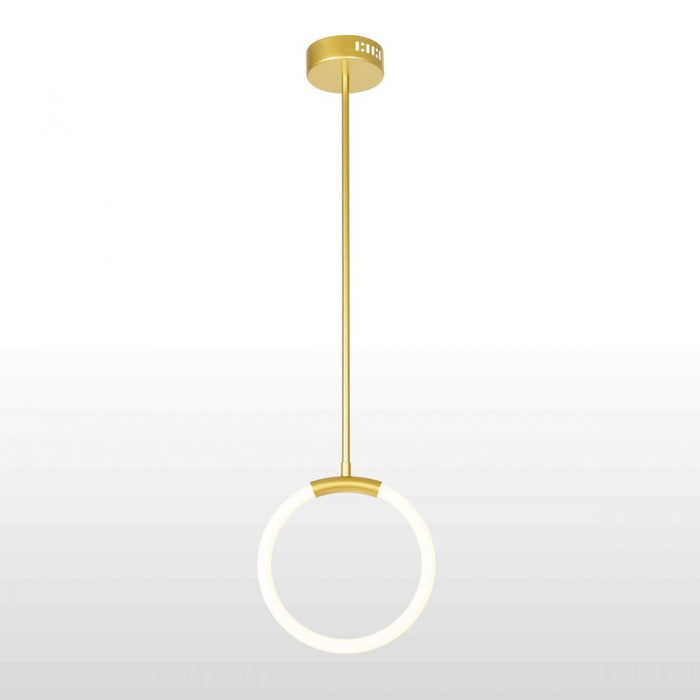 CWI Lighting Hoops 1 Light LED Pendant With Satin Gold Finish Model: 1273P10-1-602