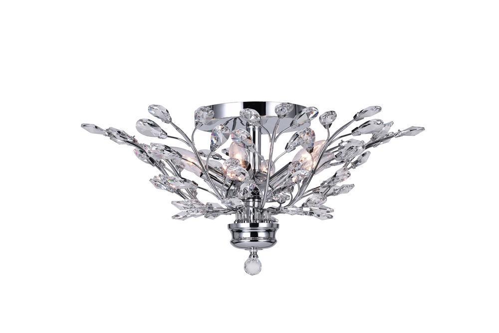 CWI Lighting Ivy 6 Light Flush Mount With Chrome Finish Model: 5206C22C