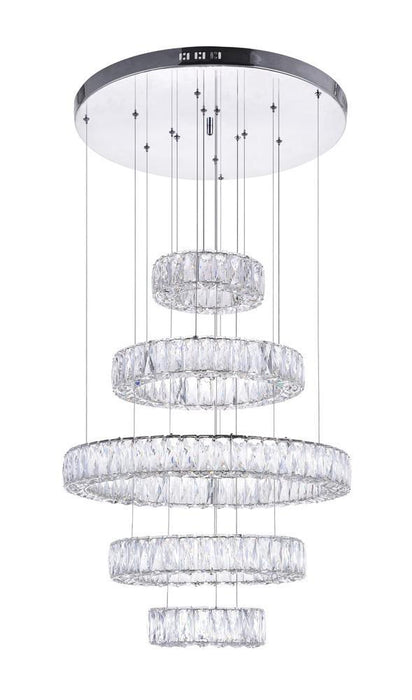 CWI Lighting Madeline LED Chandelier With Chrome Finish Model: 1044P24-601-R-5C