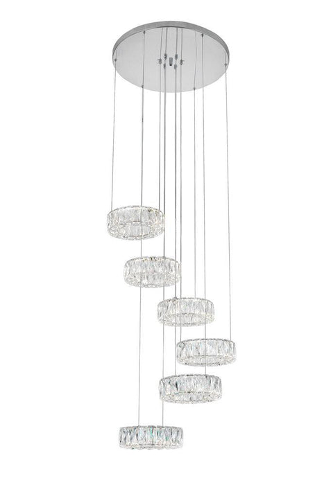 CWI Lighting Madeline LED Chandelier With Chrome Finish Model: 1044P24-601-R-6C