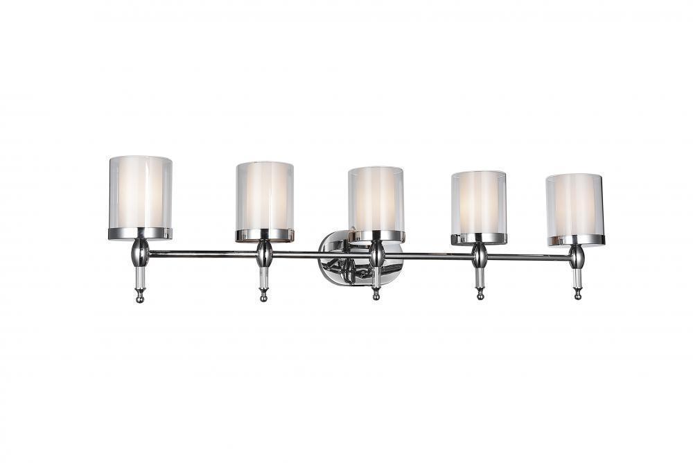 CWI Lighting Maybelle 5 Light Vanity Light With Chrome Finish Model: 9851W43-5-601