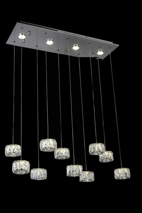 CWI Lighting Milan LED Multi Light Pendant With Chrome Finish Model: 5636P28ST-RC