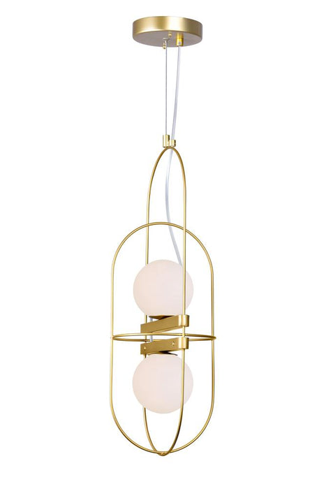 CWI Lighting Orbit 2 Light Pendant With Medallion Gold Finish Model: 1209P7-2-169