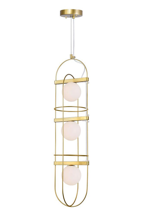 CWI Lighting Orbit 3 Light Pendant With Medallion Gold Finish Model: 1209P7-3-169