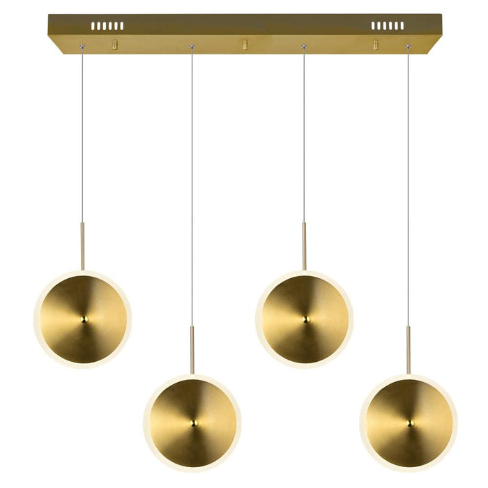 CWI Lighting Ovni LED Islan Pool Table Chandelier With Brass Model: 1204P30-4-625