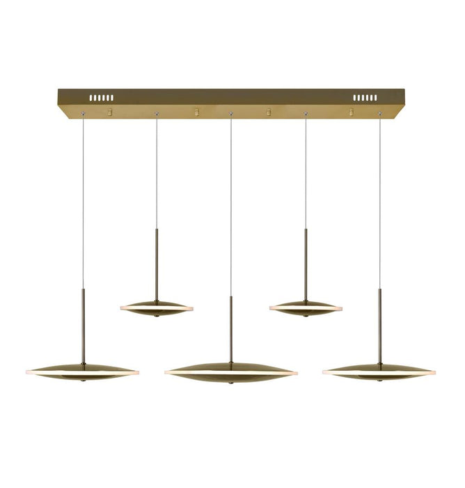 CWI Lighting Ovni LED Islan Pool Table Chandelier With Brass Model: 1204P43-5-625-A