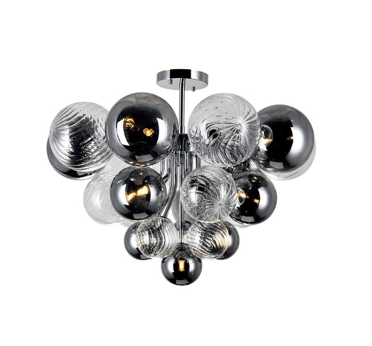 CWI Lighting Pallocino 10 Light Flush Mount With Chrome Finish Model: 1205C25-10-601