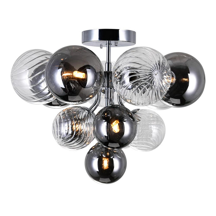 CWI Lighting Pallocino 6 Light Flush Mount With Chrome Finish Model: 1205C16-6-601