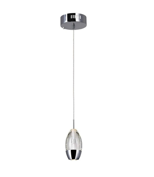 CWI Lighting Perrier 1 Light Down Mini Pendant With Chrome Finish Model: 5077P5C-R