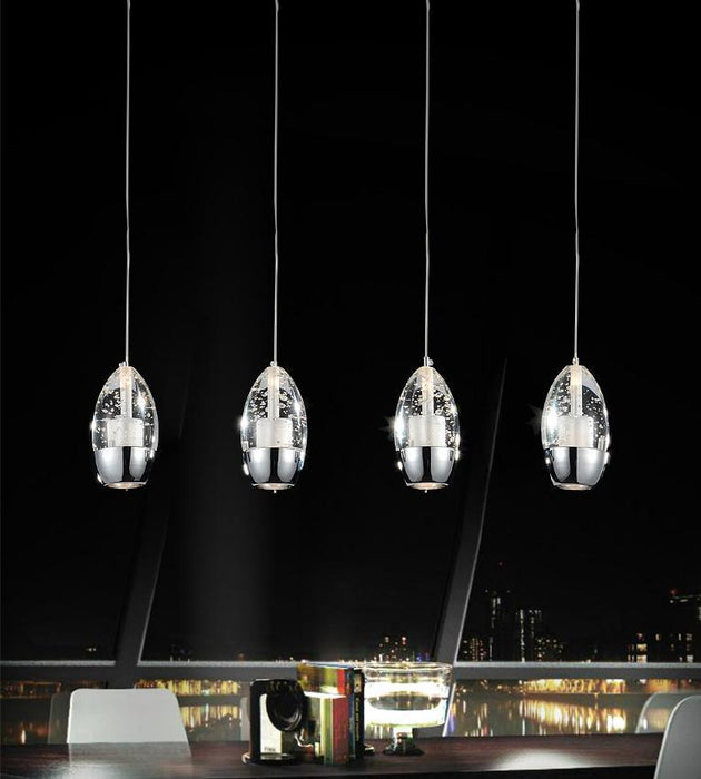 CWI Lighting Perrier 4 Light Multi Light Pendant With Chrome Model: 5077P22C-RC