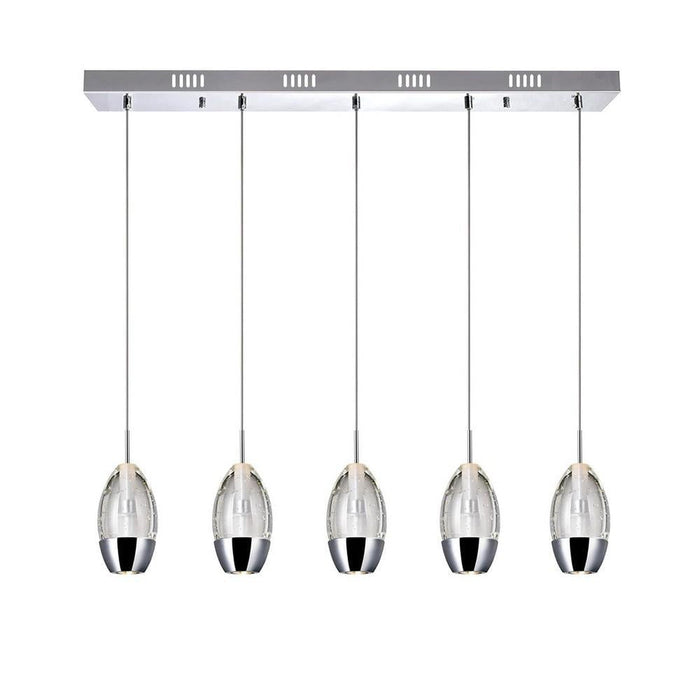 CWI Lighting Perrier 5 Light Multi Light Pendant With Chrome Model: 5077P28C-RC