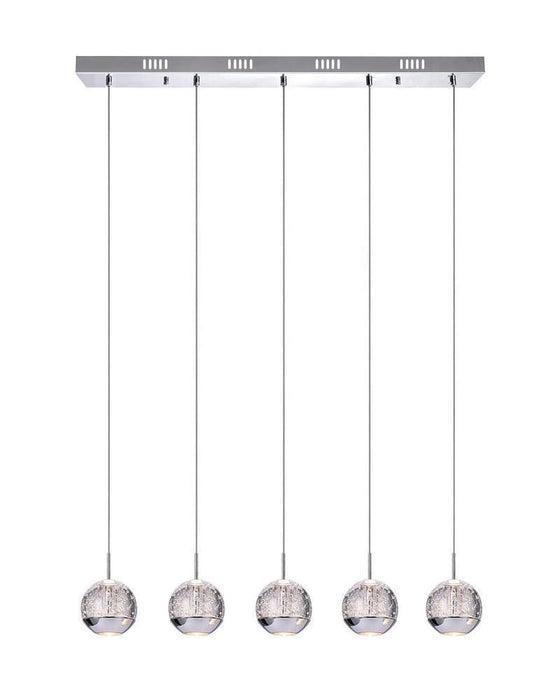 CWI Lighting Perrier 5 Light Multi Light Pendant With Chrome Model: 5444P28C-RC