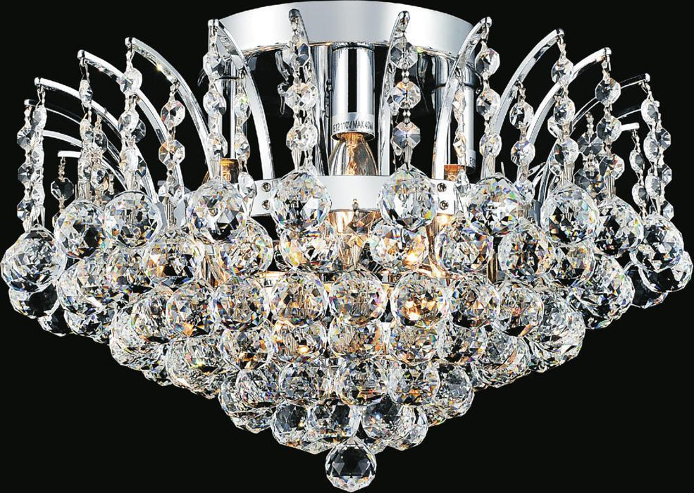 CWI Lighting Posh 5 Light Flush Mount With Chrome Finish Model: 8010C16C