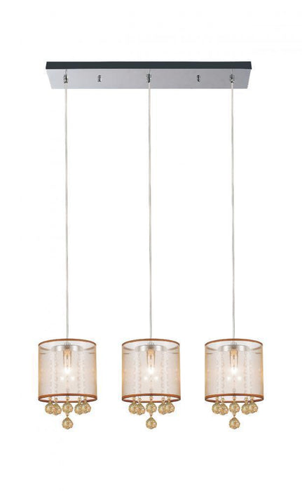 CWI Lighting Radiant 3 Light Multi Light Pendant With Chrome Model: 5062P24C-3 (CHP + G)