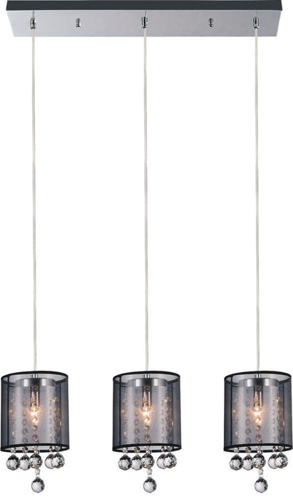 CWI Lighting Radiant 3 Light Multi Light Pendant With Chrome Model: 5062P24C-3 (SMOKE + B)