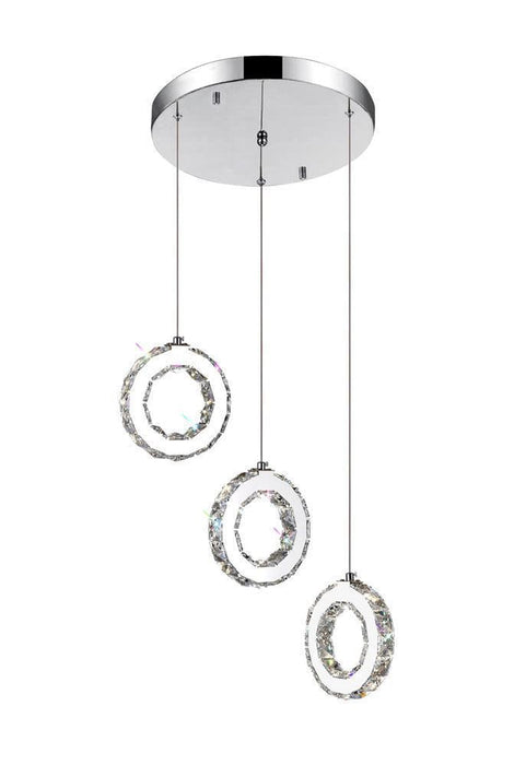 CWI Lighting Ring LED Multi Light Pendant With Chrome Finish Model: 5417P16ST-R