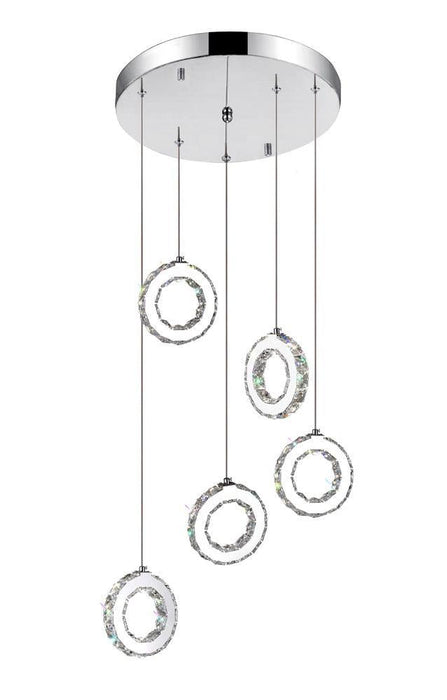 CWI Lighting Ring LED Multi Light Pendant With Chrome Finish Model: 5417P20ST-R