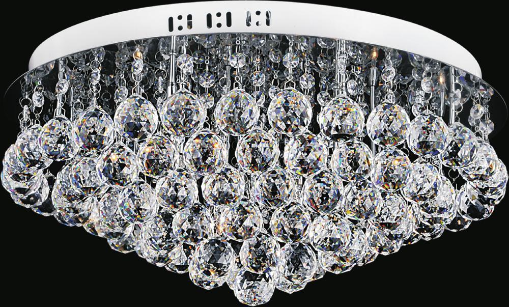 CWI Lighting Sparkle 9 Light Flush Mount With Chrome Finish Model: 5052C20C-R