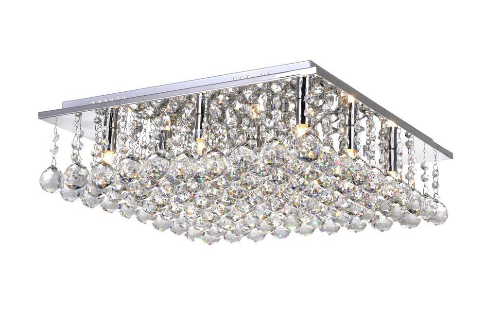 CWI Lighting Sparkle 9 Light Flush Mount With Chrome Finish Model: 5052C20C-S