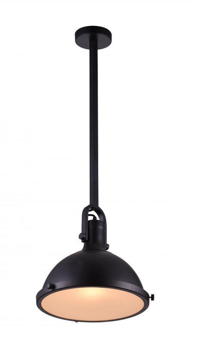 CWI Lighting Strum 1 Light Down Pendant With Black Finish Model: 9760P12-1-101