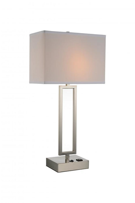 CWI Lighting Torren 1 Light Table Lamp With Satin Nickel Finish Model: 9915T14-1-606