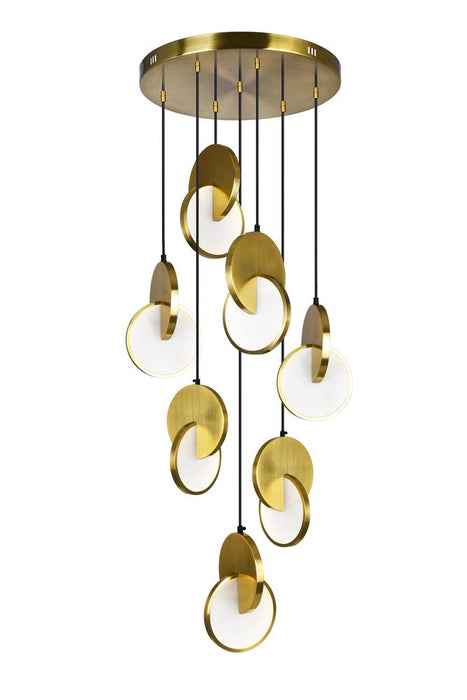 CWI Lighting Tranche LED Pendant With Brushed Brass Finish Model: 1206P24-7-629