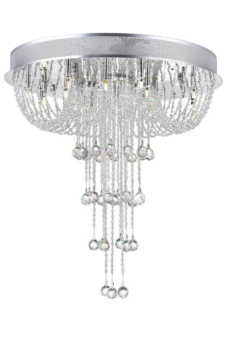 CWI Lighting Waterfall 19 Light Flush Mount With Chrome Finish Model: 6616C24C