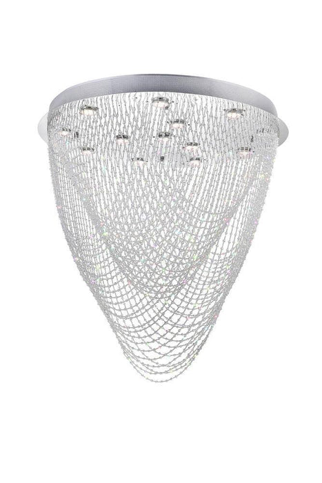 CWI Lighting Wave 13 Light Flush Mount With Chrome Finish Model: 6614C32C-R (H:32)