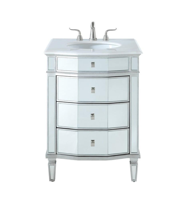 Elegant Decor 2 Light 26 In. Single Bathroom Vanity Set In Silver Model: VF-1106