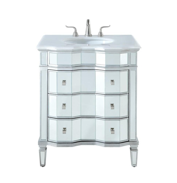 Elegant Decor 30 In. Single Bathroom Vanity Set In Silver Model: VF-1105