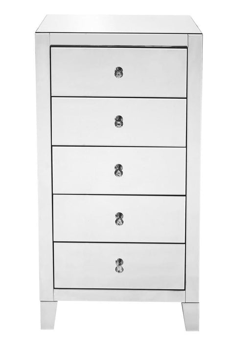 Elegant Decor 5 Drawer Chest 24 In X 18 In X 45 In.in Clear Model: MF6-1051