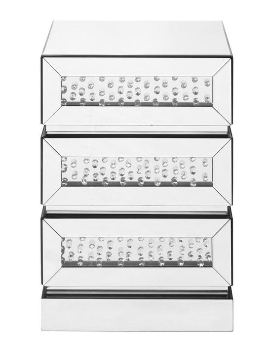 Elegant Decor Modern 18 Inch Crystal Three Drawers Bedside Table Model: MF91009