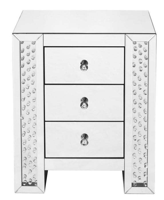 Elegant Decor Modern 22 Inch Crystal Three Drawers Bedside Table Model: MF91006