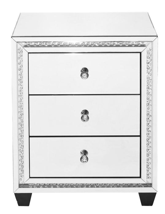 Elegant Decor Modern 22 Inch Crystal Three Drawers Bedside Table Model: MF91012