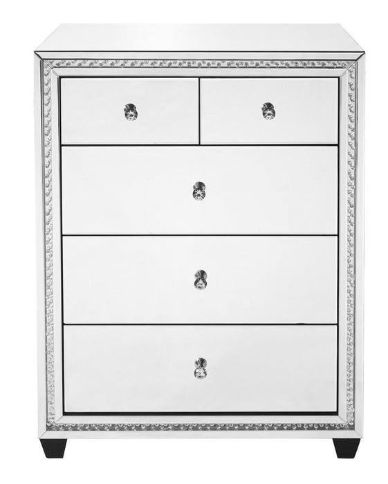 Elegant Decor Modern 31.5 Inch Crystal Five Drawers Cabinet In Model: MF91013