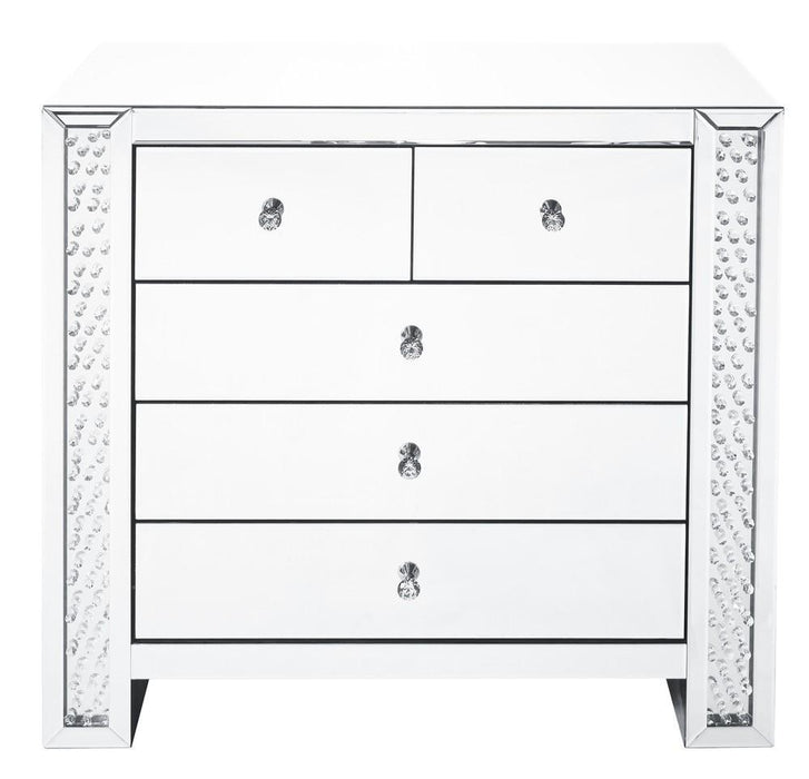 Elegant Decor Modern 39.5 Inch Crystal Five Drawers Cabinet In Model: MF91007