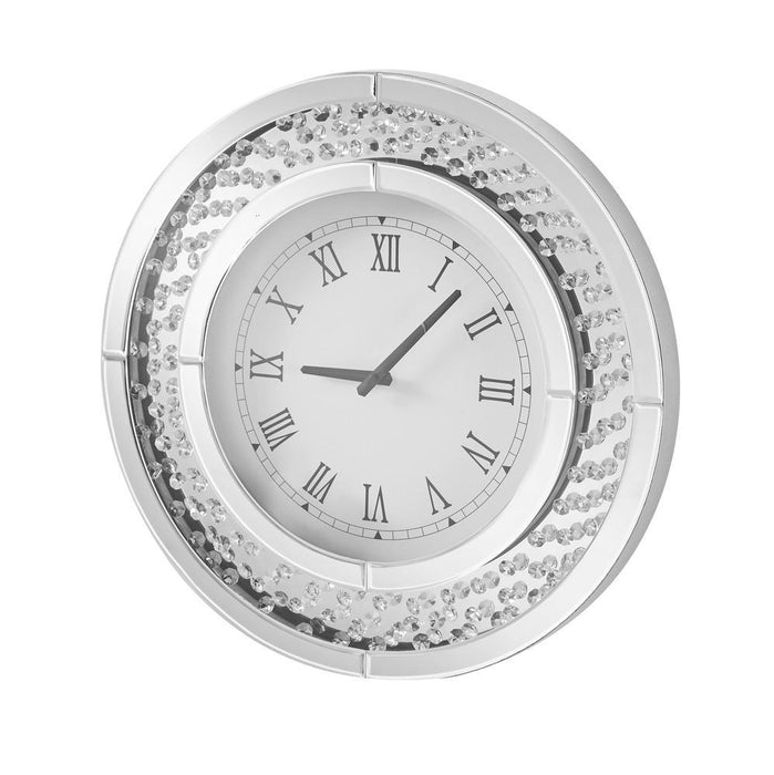 Elegant Lighting 1 Light Sparkle 20 Inch . Contemporary Crystal Round Wall Clock Inch Clear Model: MR9115