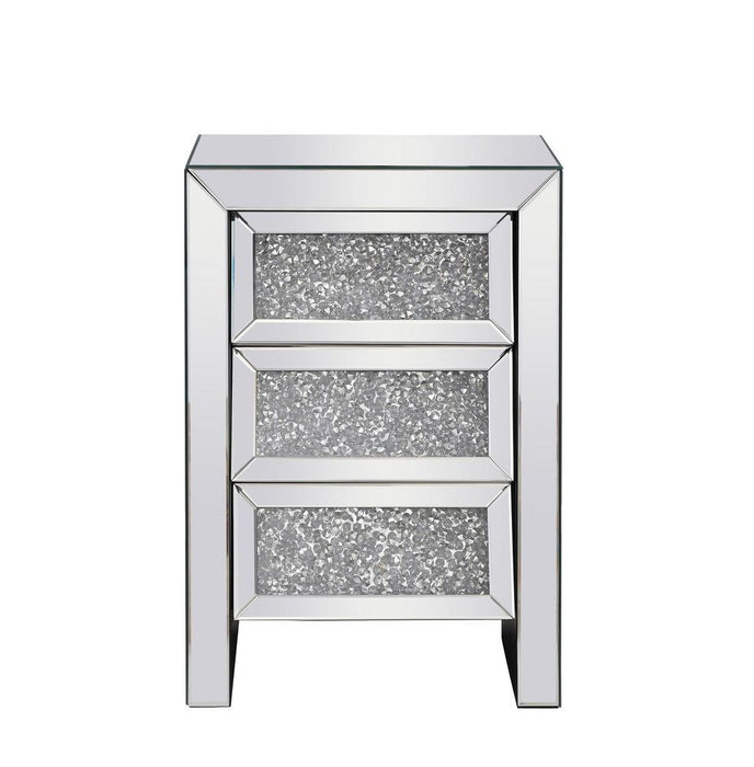 Elegant Decor 17.5 Inch Crystal Bedside Table Silver Royal Cut Crystal Model: MF92014