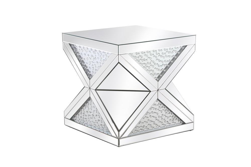 Elegant Decor 23 Inch Crystal End Table Clear Royal Cut Crystal Model: MF92004